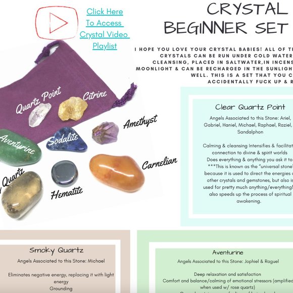 Spiritual Crystal Beginners Set with Guide Sheet - Picture 4 of 5